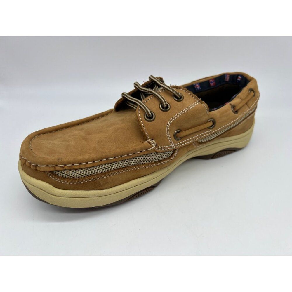 Reel Legends Catamaran Leather Slip-On Men Boat Shoes Size 9.5M